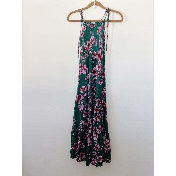 Free People Floral Garden Party Maxi dress green pink S - Picture 2 of 7